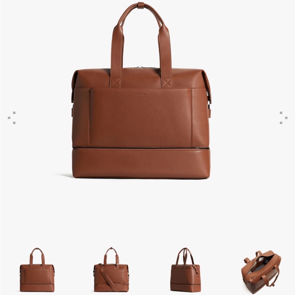 Metro Weekender Brown Leather Bag